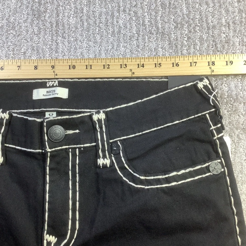True Religion Super T Rocco Relaxed Skinny Jeans Black Rinse Mens 34 x 31 NWT